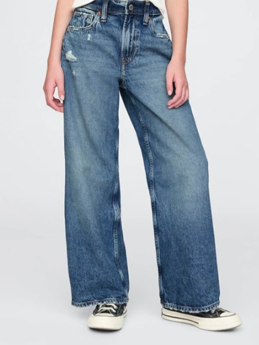 GAP Kids Med Wash Denim Jeans with Original Contrast Stitching